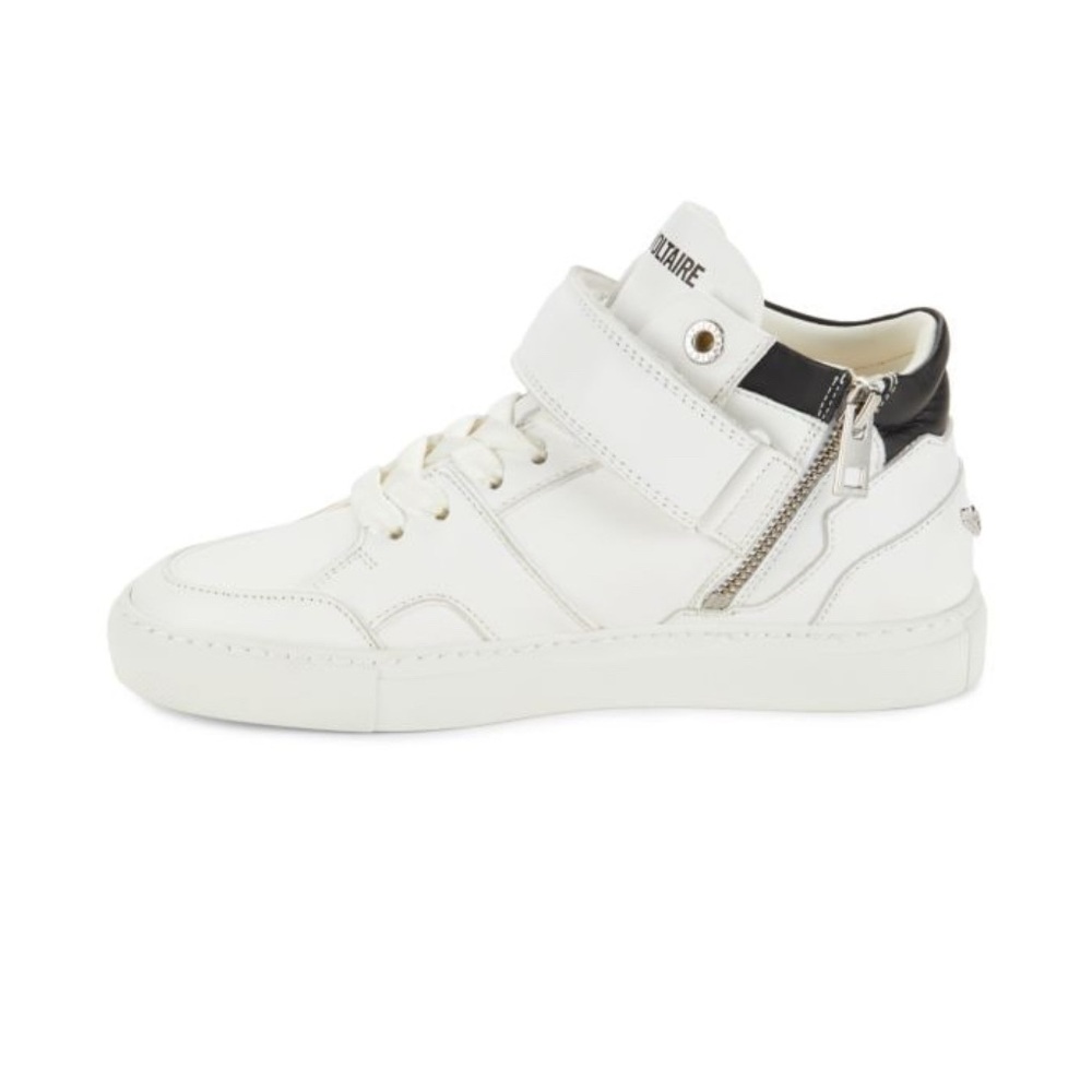 Zadig and Voltaire Flash mid top smooth calfskin sneakers.  New in box size 37 - Picture 4 of 12